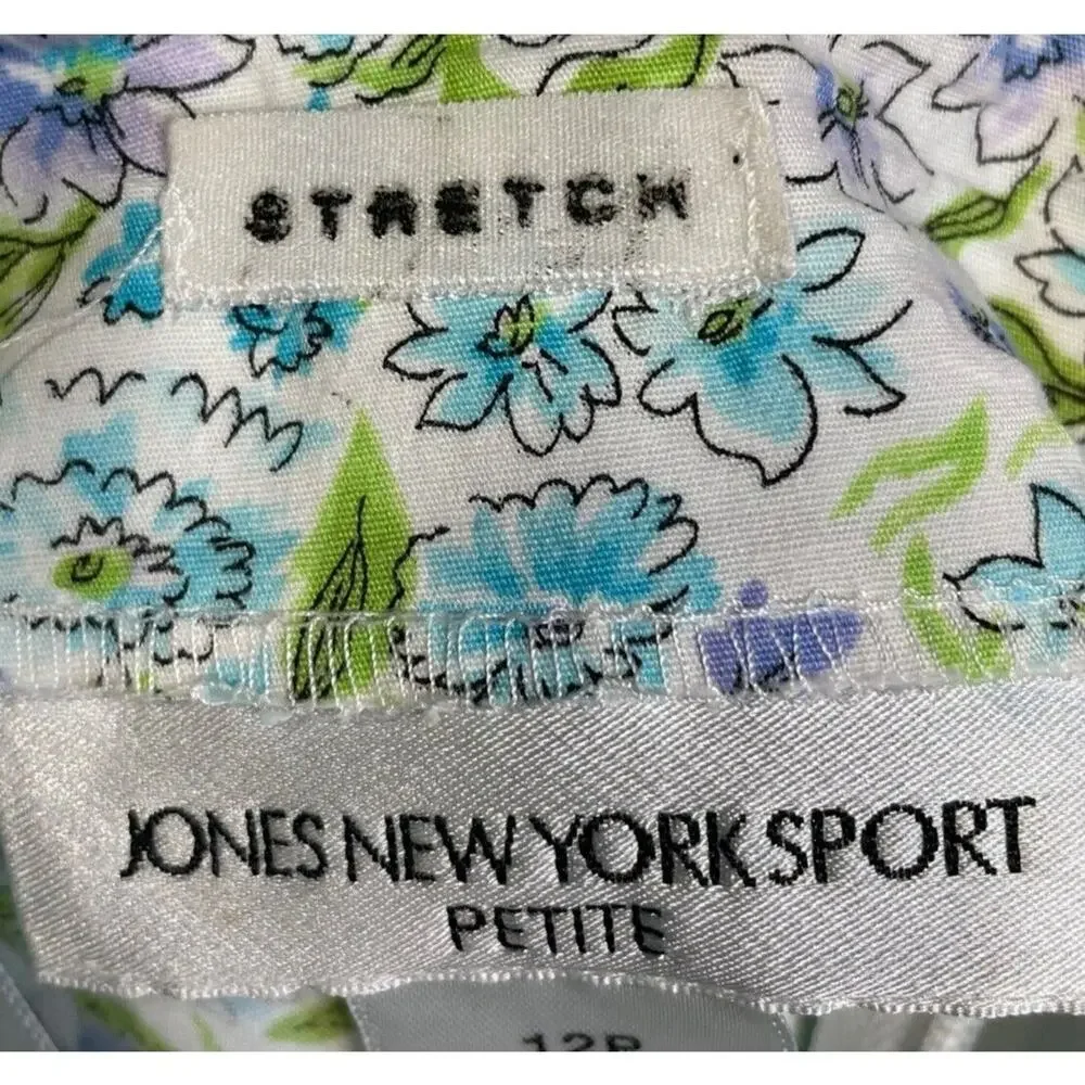 Jones New York Skirt Womens 12P Multi Floral Print Stretch Ruffle Hem‎ Cottage